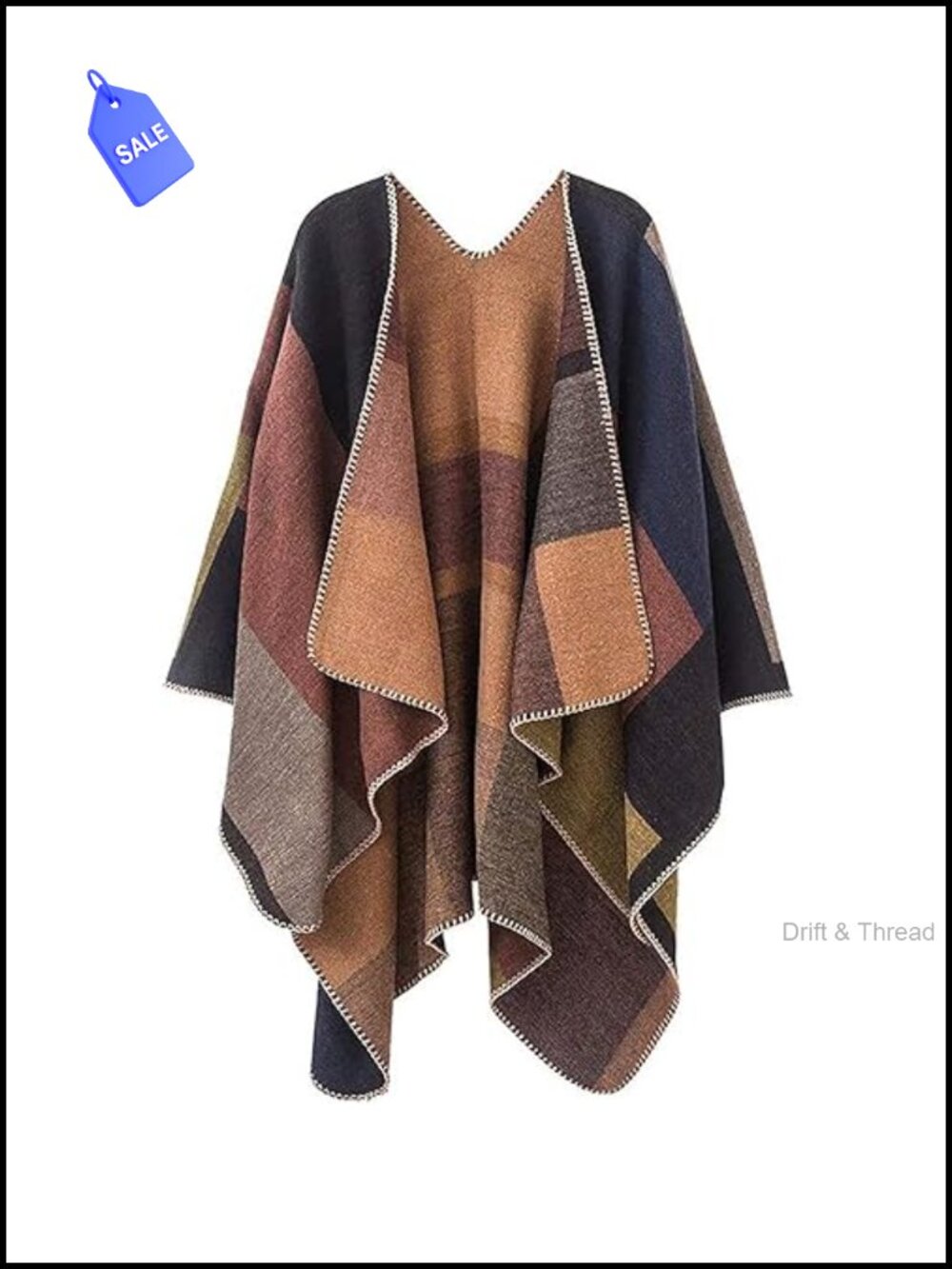 Shawl Wrap Open Front Poncho Cape Oversized Cardigan Pashmina